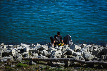 fishing on the river