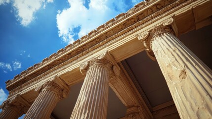 Wall Mural - ancient greek architecture featured iconic columns with distinct styles: doric, ionic, and corinthia