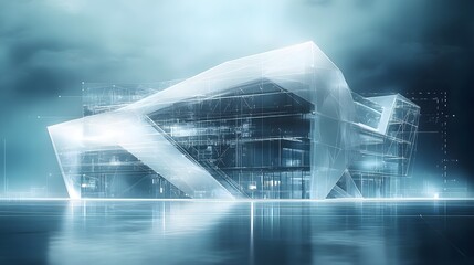 Wall Mural - curved wave-like building design wallpaper featuring sleek and smooth architecture