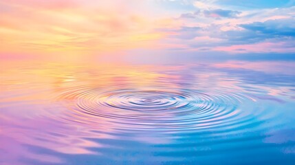 Wall Mural - Water Ripples Sunset Sky