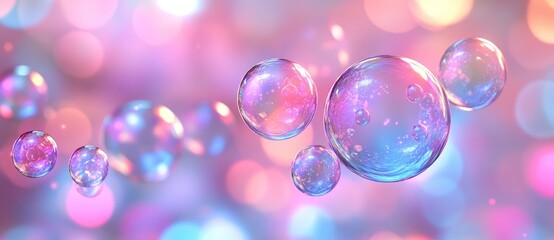 Poster - Abstract Bubbles with Bokeh Background