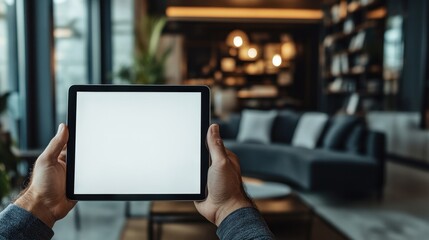 Tablet Mockup in Modern Interior