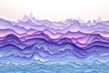 Wall Mural - abstract 3d landscape of layered purple and pink waves symbolizing creativity imagination and fluidi