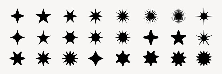 Poster - Shine star sparkle vector set. Sparkle star icons. Shine icon. Stars sparkle doodles vector. Set sparkles star symbols vector. Bright sparkle, star sparkle, shiny flash star. Star shine sparkle icon