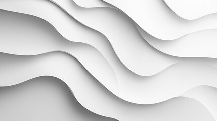 Wall Mural - Fluid White Abstract Waves 