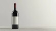 © sknab - Empty wine bottle with space for label design, set on a plain white background, ideal for product and alcohol promotion, 3D rendering