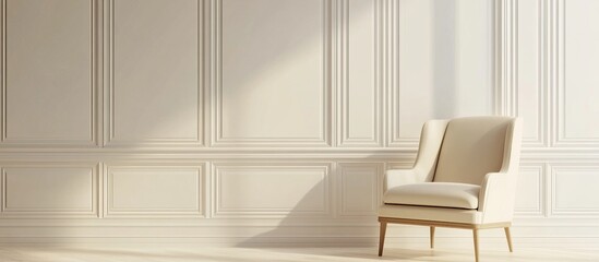 Wall Mural - Elegant White Armchair in Minimalist Interior