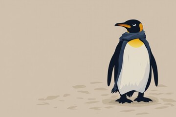 Poster - King Penguin Wearing a Scarf