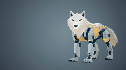 Poster - Cyborg Wolf Illustration