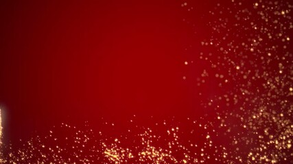 Wall Mural - smooth 60 fps loop animation of a glowing christmas shooting star, with golden particles following t