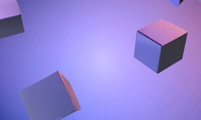 Wall Mural - futuristic business gradient background with abstract modern cubes