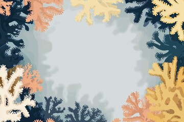 Poster - Abstract Coral Reef Border Design