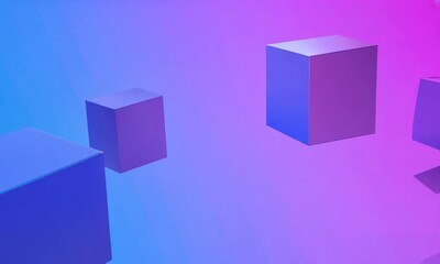 Wall Mural - futuristic business gradient background with abstract modern cubes