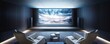 © hameed - A home cinema with a 3D holographic projection system, surround sound that adapts to the acoustics of the room, and seating that subtly vibrates during intense scenes