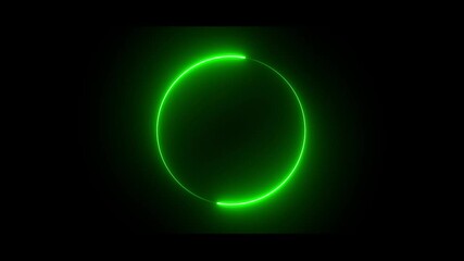 Canvas Print - charging and loading icon animation. neon light glowing circle frame background animation.