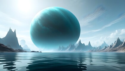 Wall Mural - Otherworldly Vista of an Alien Planet: Surreal 3D Rendered Landscape