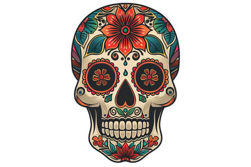 Wall Mural - Beautiful greeting card with bright holiday composition for happy to joy celebrate dia de muertos