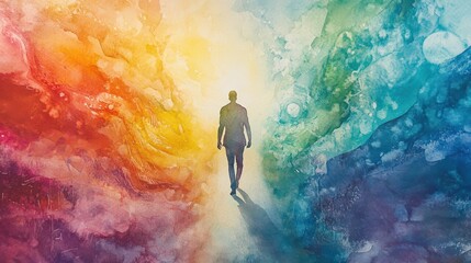 spirit human body walking inspiring rainbow way mind mental health soul spiritual imagine energy emo