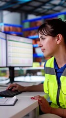 Poster - Warehouse Inventory Management On Computer