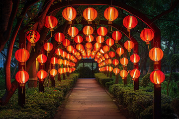 Wall Mural - Beautiful greeting card with holiday composition for celebrate chinese festival of lanterns