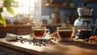 © Johannes - Artistic portrayal of coffee aroma being evaluated using sensory kit.