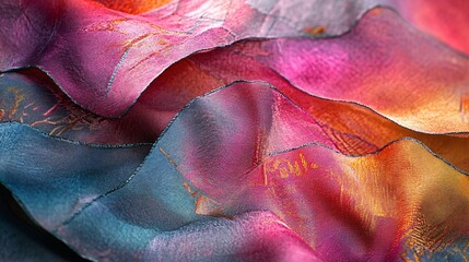 Sticker - Silk fabric cascading in colorful and delicate waves