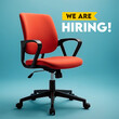 © Safwan Creatives - We are hiring message blank chair announcement Open job vacancies to join our team Recruitment sign