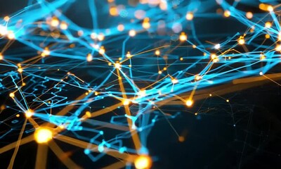 futuristic digital network with complex connectivity technology data and intelligence abstract backg