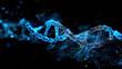 © Jirawatfoto - Digital representation of DNA double helix with glowing blue particles, symbolizing genetic research and biotechnology advancements. vibrant colors create sense of innovation and discovery