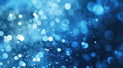 Poster - mesmerizing blue bokeh background filled with soft, glowing circles creates dreamy atmosphere, perfect for various design projects