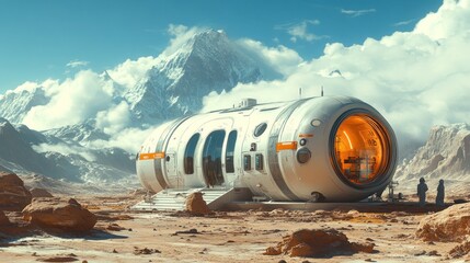 futuristic habitat on an alien world