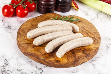 Natural organic raw pork sausages