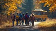 © Андрей Трубицын - school bus children walking transportation