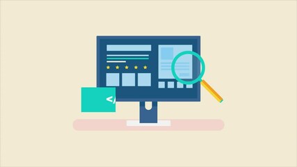 SEO concept, Search engine result page, SEO optimization strategy, SEO tags. Animation video clip.