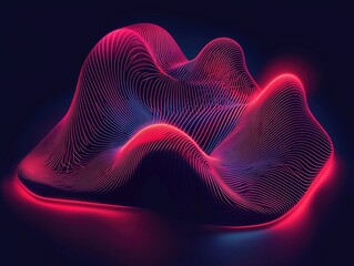 Wall Mural - Abstract glowing waveforms in vibrant neon colors