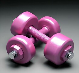 two pink kettlebells for sports