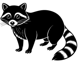 Poster - Raccoon Silhouette vector art on a white background