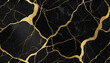 © Interactify - An elegant black marble background with striking gold veins and speckles