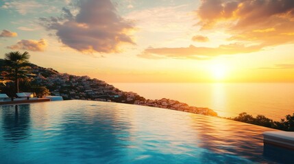 Wall Mural - Sunset View from Infinity Pool