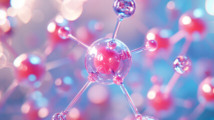 Colorful depiction of molecular structure showcasing atoms and bonds in a scientific environment