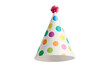© Sebelas Stock - birthday hat with colorful polka dots on a transparent background