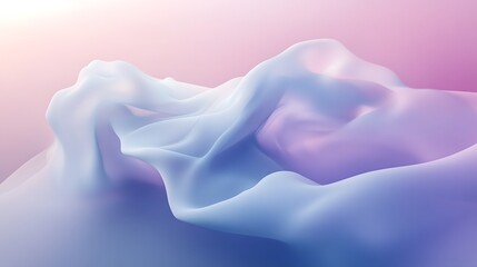 Wall Mural - A white, curved, wave-shaped structure on the left side of an abstract background with light blue and purple tones