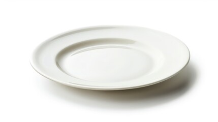 Sticker - A white plate sits on a white table, ready for use