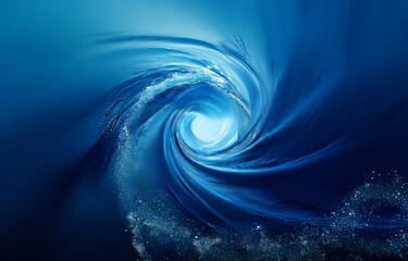 Leinwandbilder - A swirling vortex of water, creating a deep blue abyss with sparkling light reflecting off the surface.