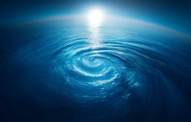Poster - A swirling vortex of blue water with a bright light shining from above.