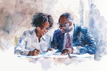 Poster - A couple sitting at a table, likely having a conversation or sharing a meal