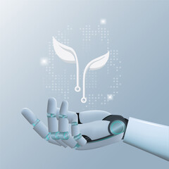 Agricultural technology using AI concept. Smart farm technology background that uses artificial intelligence.