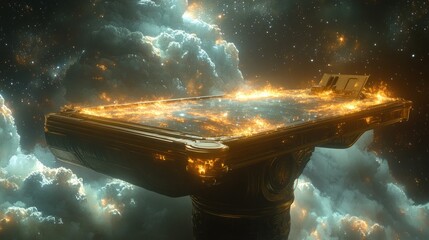 Wall Mural - Golden Table in Space