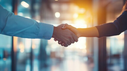 Attractive Businessman handshake for teamwork of business merger and acquisition,successful negotiate,job interview,two businessman shake hand,partnership and business deal concept Greeting deal.