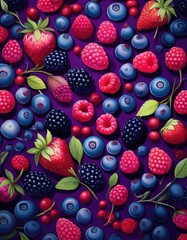 Wall Mural - Fresh summer berries